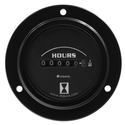 Equus - Equus E6210 Hourmeter 2" 10K Hours Electric 8V-60V Black Dial Flange 6000