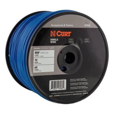 CURT - CURT 57036 Automotive Primary Wire Blue 500' Spool