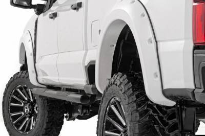 Rough Country Suspension Systems - Rough Country F-F20231-YZ Pocket Fender Flares-Oxford White for 23-26 F250/F350