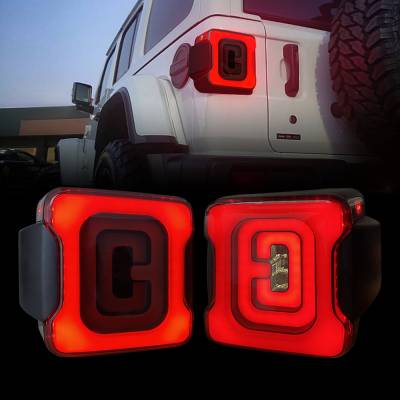 AMERICAN MODIFIED - AMERICAN MODIFIED AMJPCA03303 TUNNEL TAIL LIGHTS SMOKED LENS