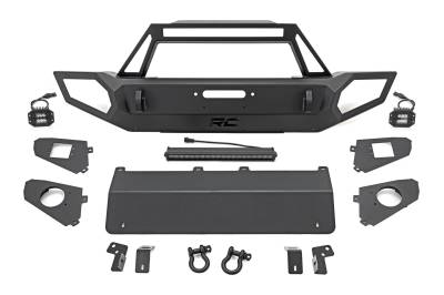 Rough Country Suspension Systems - Rough Country Heavy Duty Front Winch Bumper Black for Jeep JK/JL/JT 10585