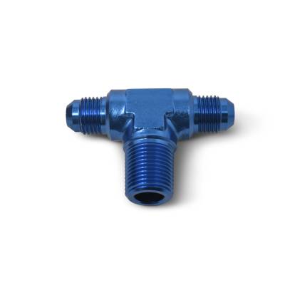 Russell - Russell 660120 6AN Flare To 3/8" Pipe Tee Adapter Fitting w/Blue Finish