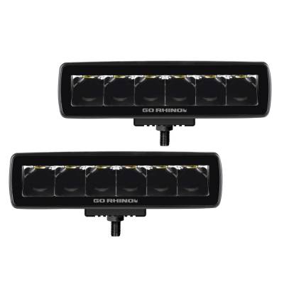 Go Rhino - Go Rhino 750300621SBS Blackout Series Sixline 6-LED Spot Light Kit