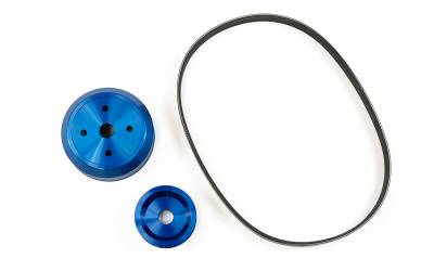 GReddy - GReddy 13542101 Pulley Kit Incld's H20 & Alt Pulleys Eliminates Air Pump Blue