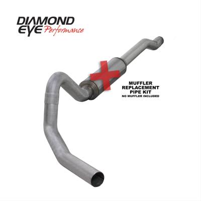 Diamond Eye Performance - Diamond Eye K4354A-RP 4" Cat-Back No Muffler Exhaust Alum for 03-05 Excursion