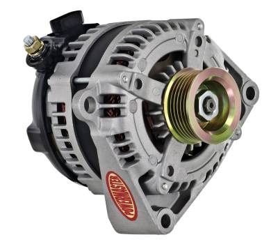Powermaster Performance - Powermaster 844009-1 Alternator Natural 180A Two 2" Mtg Spools 6-Groove 1-Wire
