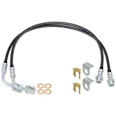 RockJock 4x4 - RockJock CE-9807FBLKL Brake Hose Kit for 07-18 Jeep Wrangler JK