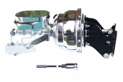 Leed Brakes - Leed Brakes 796B2 8" Dual Power Booster 1-1/8" Bore Master Disc/Drum Chrome