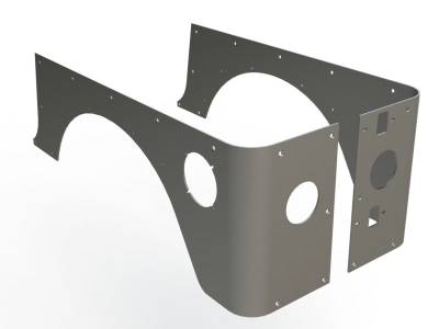 Motobilt - Motobilt MB1055 Bare Steel Factory Cut Corner Guards for 97-06 Jeep Wrangler TJ