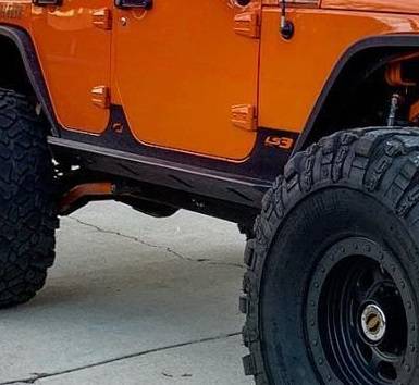 Motobilt - Motobilt MB1042 Rocker Guards w/Step for 07-18 Jeep Wrangler JK Unilimited 4DR