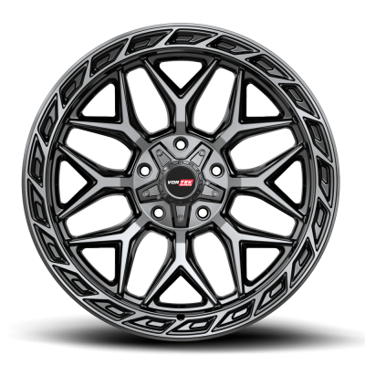 Vortek - Vortek Wheel 504221043-18BDCDT VRD-504 22x10 5x5.0 5x5.5 -18mm Black/Tint