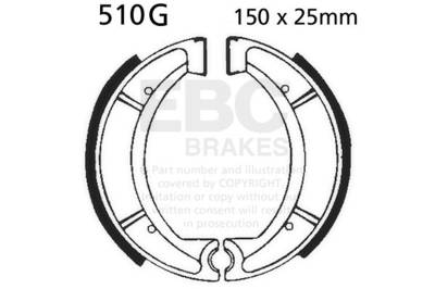 EBC Motorcycle Brakes - EBC Motorcycle Brakes 510G Motorcycle Grooved Replacement Brake Shoes
