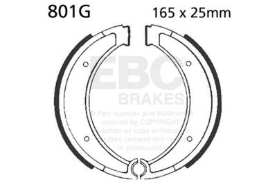 EBC Motorcycle Brakes - EBC Motorcycle Brakes 801G Motorcycle Grooved Replacement Brake Shoes