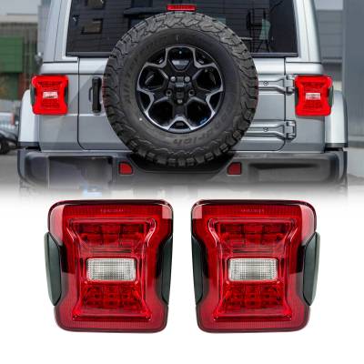 AMERICAN MODIFIED - AMERICAN MOD AMJPAC03318 Red Lens Conversion LED Tail Lights for JK To JL