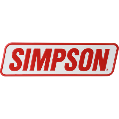 Simpson Motorcycle - Simpson Safety SIGNAUTO Embossed Aluminum Simpson Logo Sign 6x18
