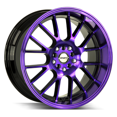 Shift - Shift Wheels CRANK 18x8.5 5x100/4.5 30mm Black/Machined Purple H28850030GBMP