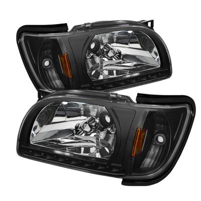 xTune Auto - xTune Auto 5056214 Crystal Headlights Black/Clear for 01-04 Toyota Tacoma