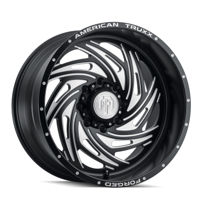 American Truxx - American Truxx ATF1911 Twisted 22x12 8x180 -44mm Black/Milled ATF1911-22278-44M