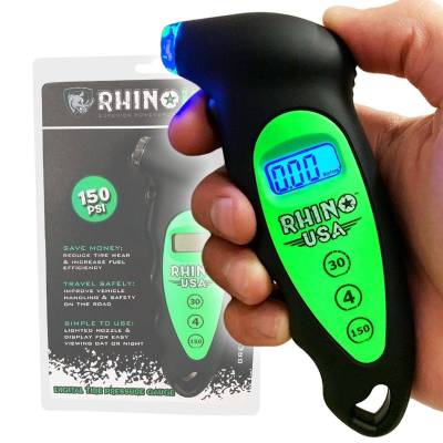 Rhino USA - Rhino USA RGAUGE-DIGITAL Digital Tire Pressure Gauge 150 Psi Green