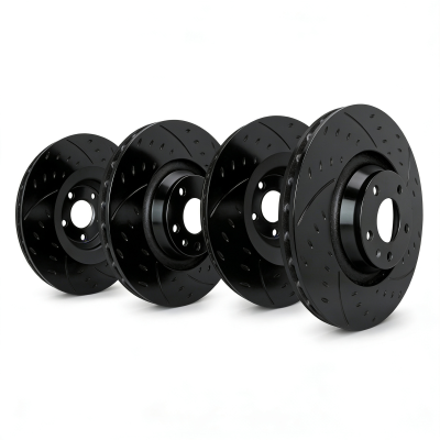 SP Performance - SP Perf. KT-FRR-D-B-008789 Black Diamond Slot Brake Rotor Kit for 11-14 200