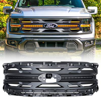 AMERICAN MODIFIED - AMERICAN MOD AMFMAA00194 Armor Grille w/Smoked DRL Amber Lights/OEM Emblem