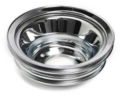 Trans-Dapt Performance - Trans-Dapt 9724 Chrome Water Pump Crankshaft Pulley 3 Groove CHevy 396/454 Long
