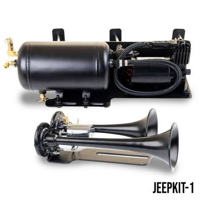Kleinn Automotive Accessories - Kleinn Automotive KIT-1 Trail Blaster Dual Air Horn Kit for 07-14 Wrangler JK