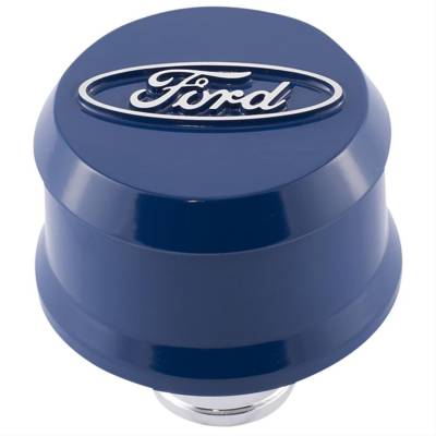 Ford Performance Parts - Ford Performance 302-436 Slant Edge Breather Blue w/Ford Logo