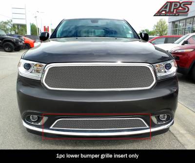 APS - APS Wire Mesh Bumper Grille Polish for 14-18 Dodge Durango GR04GFC49T