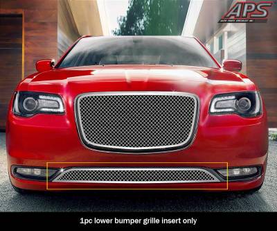 APS - APS Wire Mesh Bumper Grille Polish for 15-23 Chrysler 300C/300S GR18GFC79S