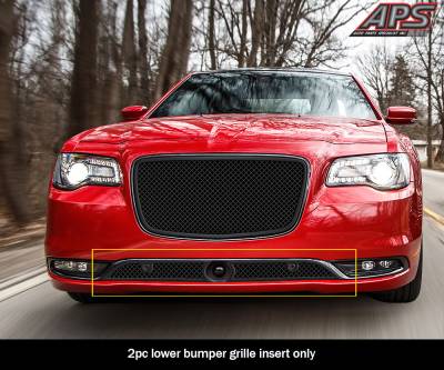 APS - APS Wire Mesh Bumper Grille Black for 15-23 Chrysler 300C/300S GR18GFC80K