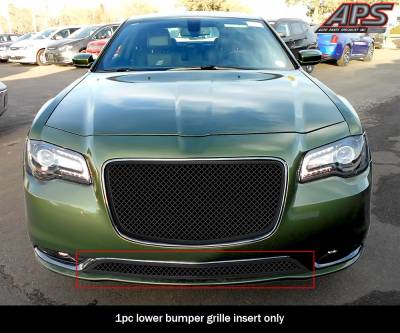 APS - APS Wire Mesh Bumper Grille Black for 15-23 Chrysler 300C/300S GR18GFC79K