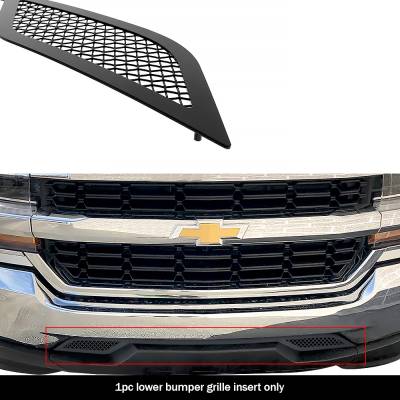 APS - APS Wire Mesh Bumper Grille Black 16-18 Silverado 1500 GR03GFC23H