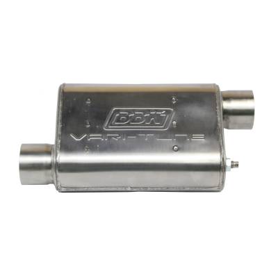 BBK Performance Parts - BBK Performance 2.5" Offset/Offset Varitune Muffler Stainless 31015