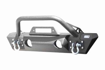 Fishbone Offroad - Fishbone Offroad FB22178 FR Stubby Winch Bumper for 18+ Jeep Wrangler/Gladiator