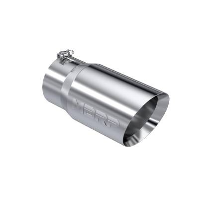 MBRP Exhaust - MBRP Exhaust T5074 T304 SS 5" Inlet Dual Wall Angle Cut 6" Outlet Tip Universal