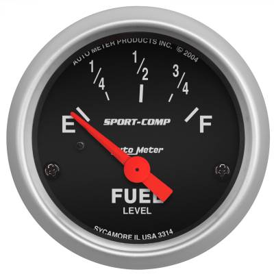 AutoMeter - AutoMeter 3314 Sport-Comp Air Core Fuel Level Gauge 0-90Ohm 2-1/16" SSE