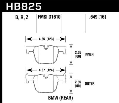 Hawk Performance - Hawk Performance HB825B.649 HPS 5.0 High Performance Street Brake Pads