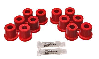 Energy Suspension - Energy Suspension 8.2106R Leaf Spring Bushing Set Front/Rear Polyurethane Red