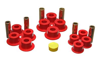 Energy Suspension - Energy Suspension 3.2141R Leaf Spring Bushing Set Polyurethane Red