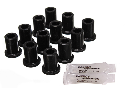 Energy Suspension - Energy Suspension 8.2105G Leaf Spring Bushing Set Front/Rear Polyurethane Black
