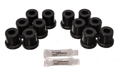 Energy Suspension - Energy Suspension 8.2106G Leaf Spring Bushing Set Front/Rear Polyurethane Black