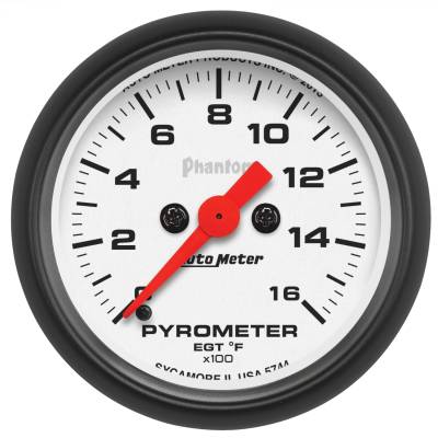 AutoMeter - AutoMeter 5744 Phantom Pyrometer Gauge 0-1600-DEG F 2-1/16" Stepper Motor
