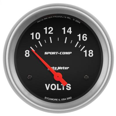 AutoMeter - AutoMeter 3592 Air Core Sport-Comp Volt Meter Gauge 8-18V 2-5/8"