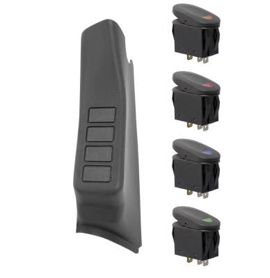 Rugged Ridge - Rugged Ridge A-Pillar Switch Pod Mount w/Switches Black 17235.96