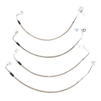Rugged Ridge - Rugged Ridge 16734.1 Braided Stainless Steel Brake Hose Kit 07-18 Jeep Wrangler