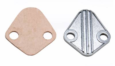Trans-Dapt Performance - Trans-Dapt 2058 Fuel Pump Block-Off Plate Center-Chrome BB Chevy 396-454V6 1.75"