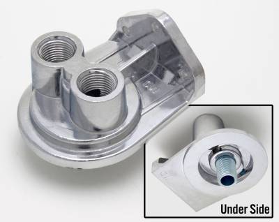 Trans-Dapt Performance - Trans-Dapt 1028 Remote Oil Filter Bracket/Base 1/2" NPT Vertical Ports PH8A/Equi