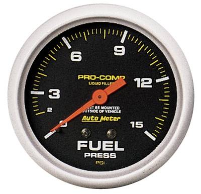 AutoMeter - AutoMeter 5411 Pro-Comp Mech Fuel Pressure Liquid Filled Gauge 0-15PSI 2-5/8"