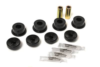 Energy Suspension - Energy Suspension 16.8102G Shock Bushing Set Front Polyurethane Black